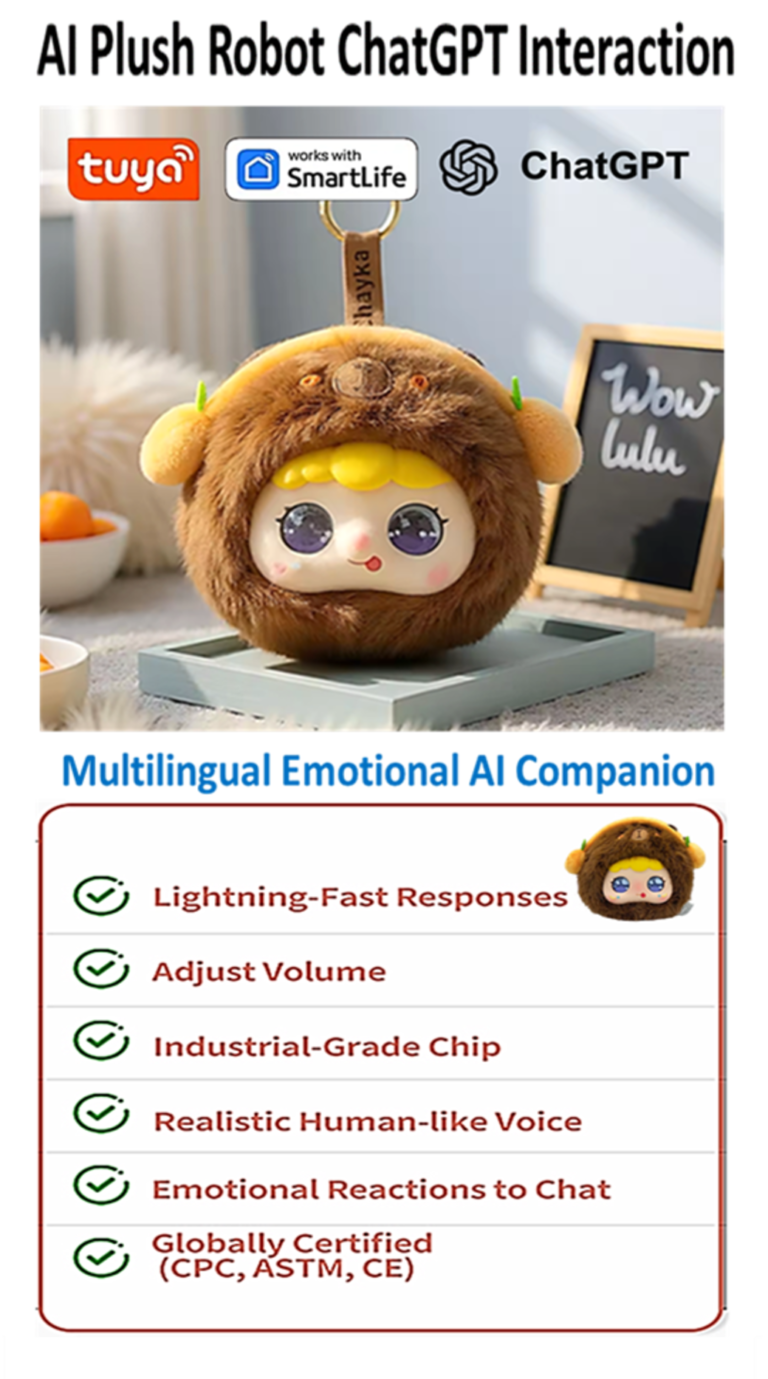 AI Plush Robot ChatGPT Interaction - Capybara